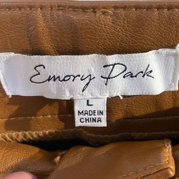 Emory Park Avryl Faux Leather Pants in Brown Size L - Picture 6 of 9